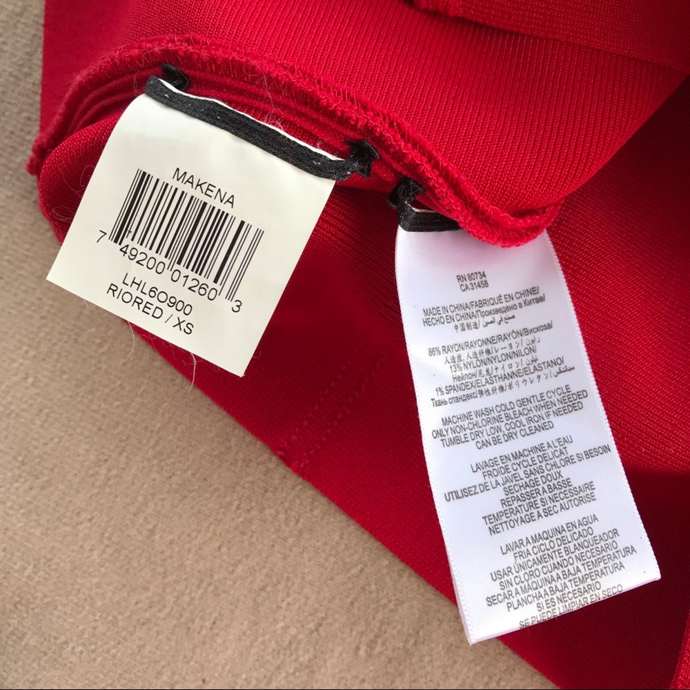 BCBGMAXAZRIA Red Makena Bandage Body-Con Dress - Picture 8 of 8